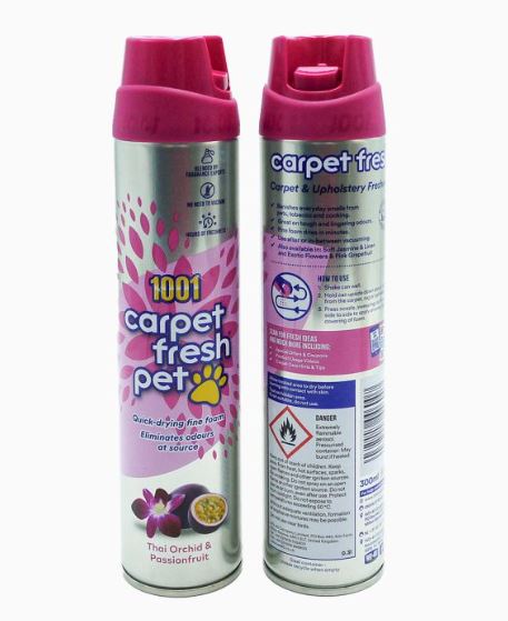 1001 No Vac Carpet Fresh Freshening Fragrance (Pet Thai Orchid & Passion Fruit) - (300ml x 6) - sassydeals.co.uk