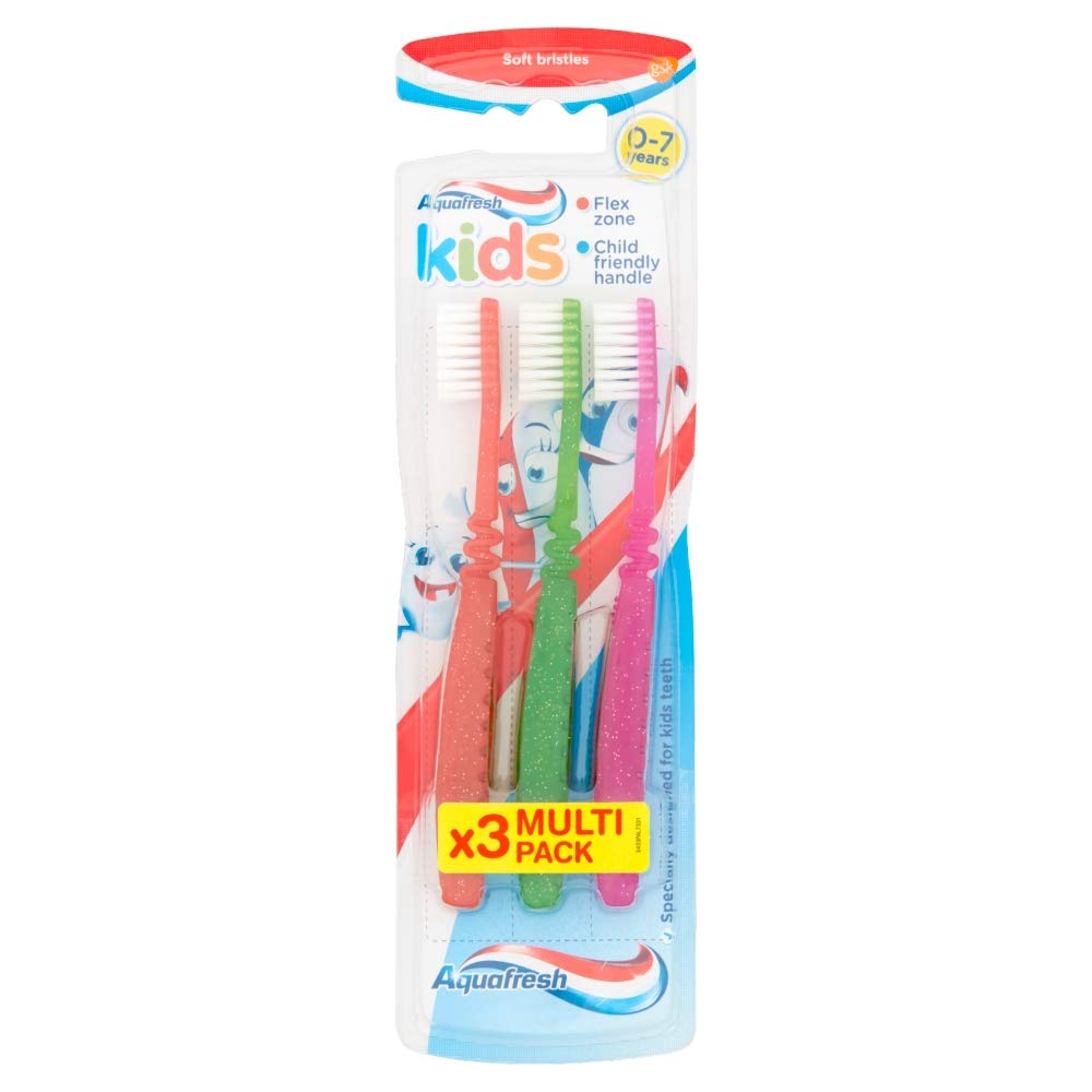 Aquafresh Toothbrush Kids Soft Bristle 0-7 Years - (Triple Pack) - sassydeals.co.uk