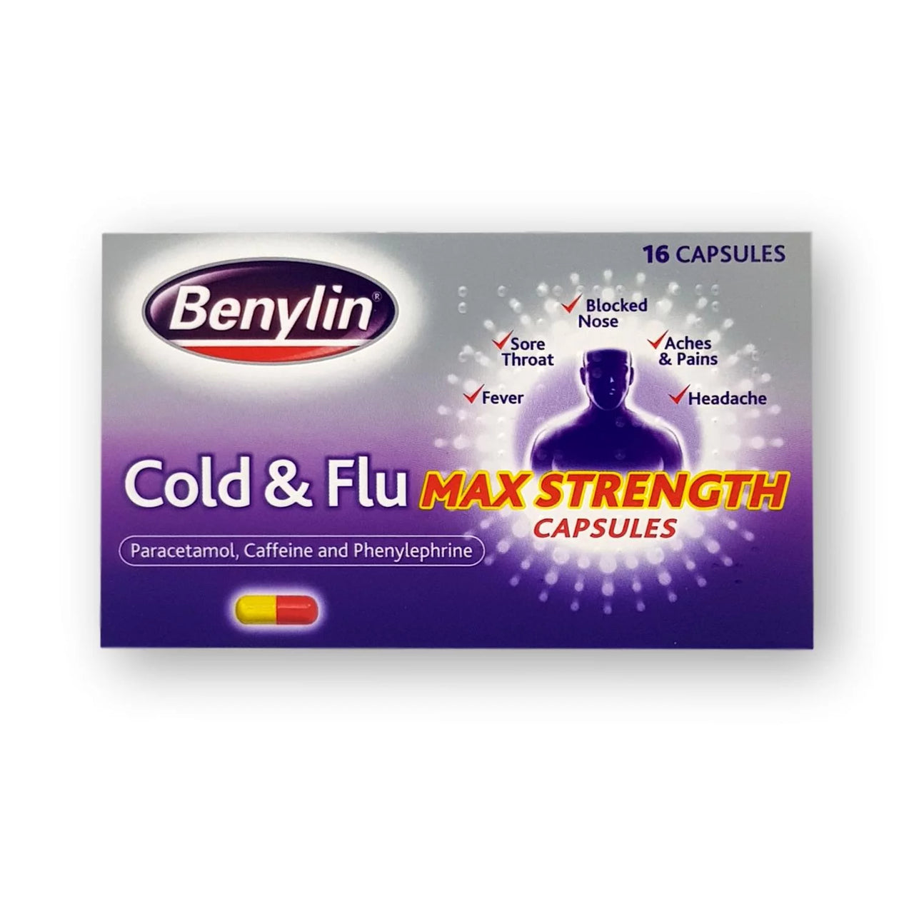 Benylin Cold & Flu Max Capsules - 16's - sassydeals.co.uk