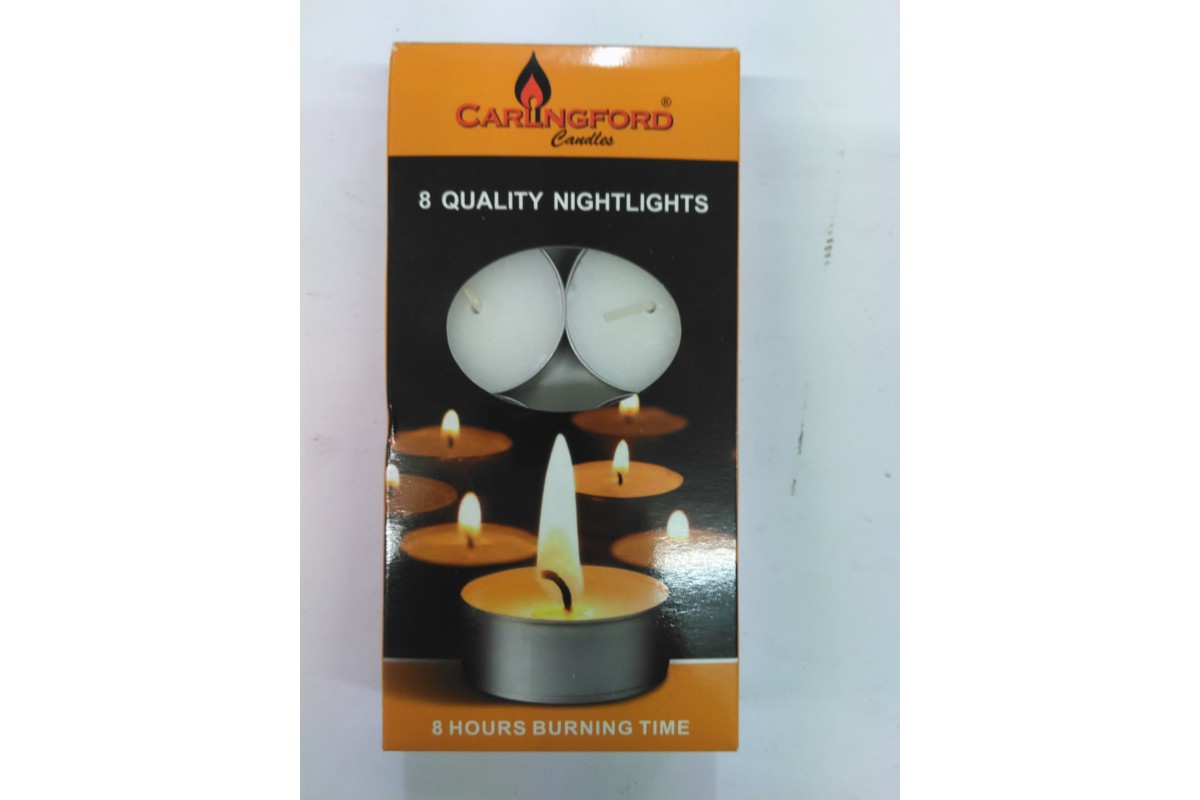 Carlingford Night Lights 8 Hour Tealights - 8's Boxed - sassydeals.co.uk