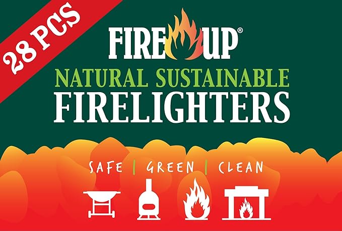 Fire Up Natural Sustainable Fire Lighters - 28's - sassydeals.co.uk