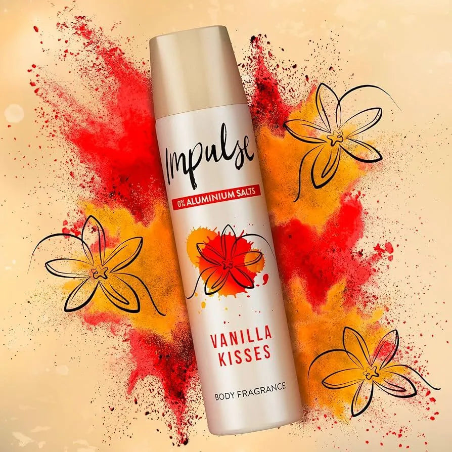 Impulse Body Spray Deodorant (Vanilla Kisses) - 75ml - sassydeals.co.uk