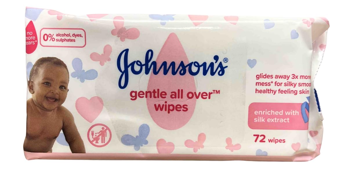 Johnsons Gentle All Over Baby Skincare Wipes - 72's - sassydeals.co.uk