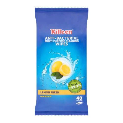 Killeen Antibacterial Multi-Purpose Cleaning Wipes (Lemon Fresh) - 40's - sassydeals.co.uk