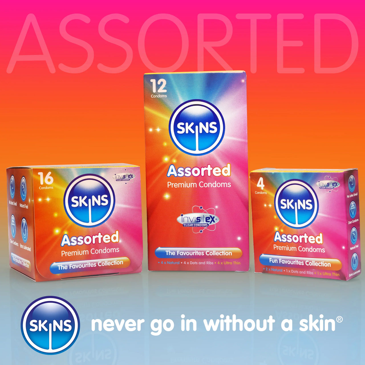 Skins Condoms Assorted - 4's - sassydeals.co.uk