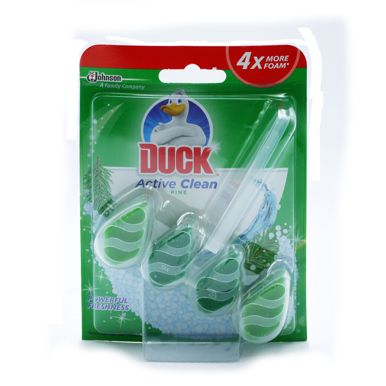 Toilet Duck Active Bowl Clean Rim Block Toilet Flush Cleaner (Pine) - 38g - sassydeals.co.uk