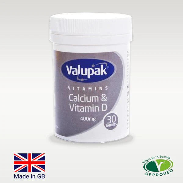 Valupak Calcium & Vitamin D 400mg Tablets - 30's - sassydeals.co.uk