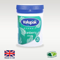 Thumbnail for Valupak Cranberry 2000mg Tablets - 30's - sassydeals.co.uk