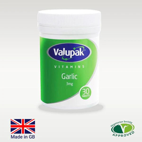 Valupak Garlic 3mg Tablets - 30's - sassydeals.co.uk