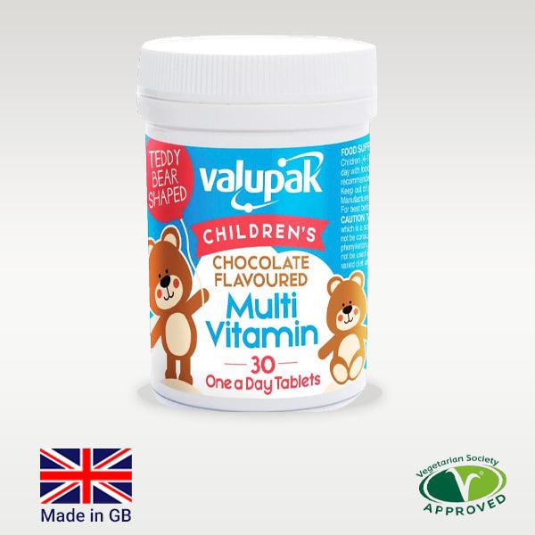 Valupak Multi Vitamin Chewable Children OAD Tablets (Chocolate) - 30's - sassydeals.co.uk