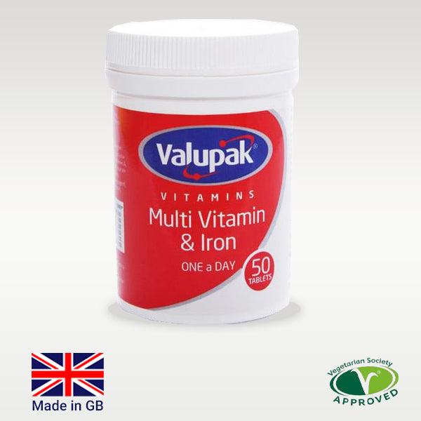 Valupak Multi Vitamin & Iron OAD Tablets - 50's - sassydeals.co.uk
