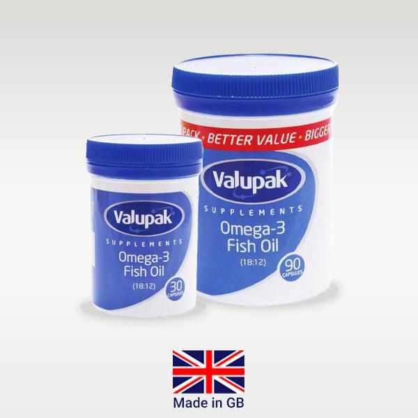 Valupak Omega 3 Fish Oil 1000mg Capsules - 30's - sassydeals.co.uk