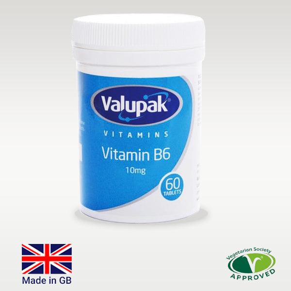 Valupak Vitamin B6 10mg Tablets - 60's - sassydeals.co.uk