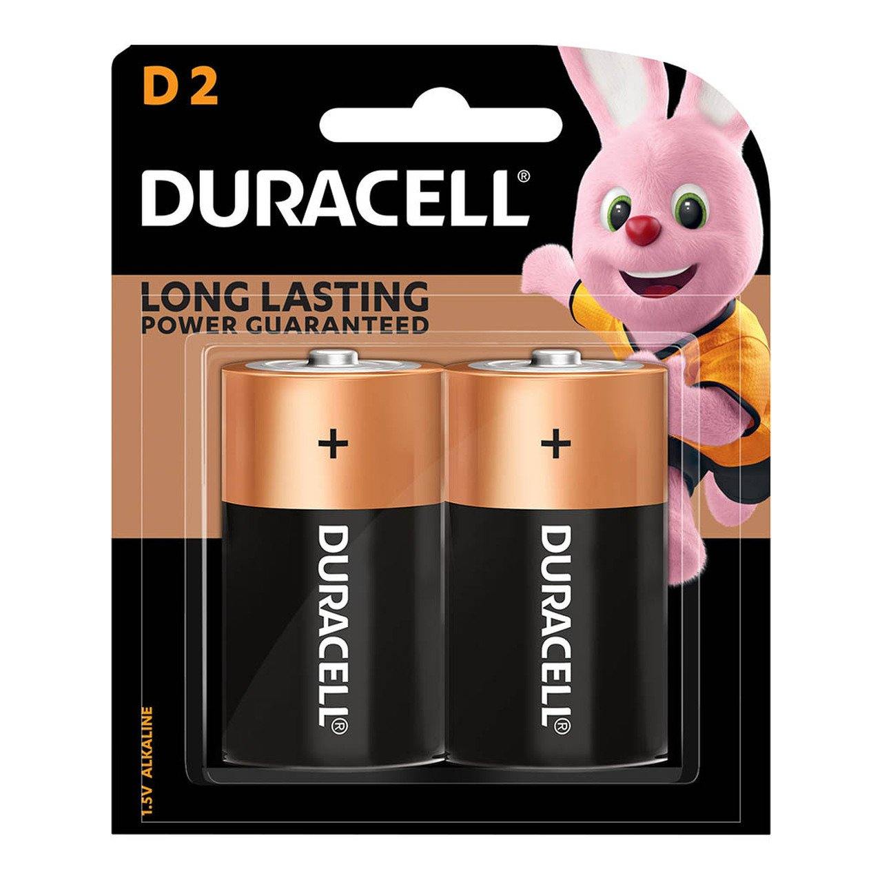 Duracell Batteries (D) 1300 Alkaline Cell (Pack of 2 Batteries Duracell Plus) - 10 Packs - sassydeals.co.uk