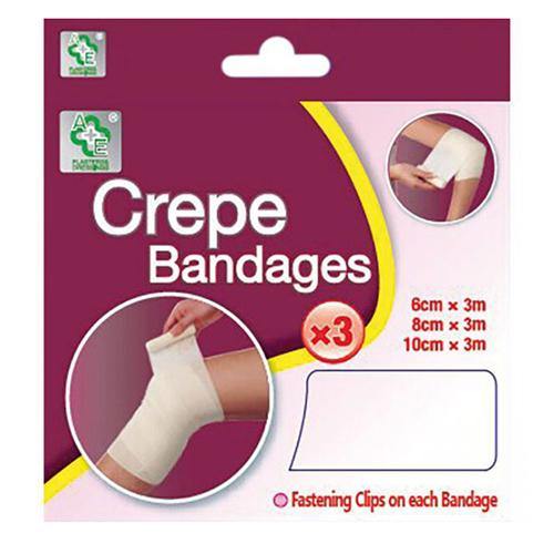 A&E Crepe Bandages Assorted - 3's - sassydeals.co.uk