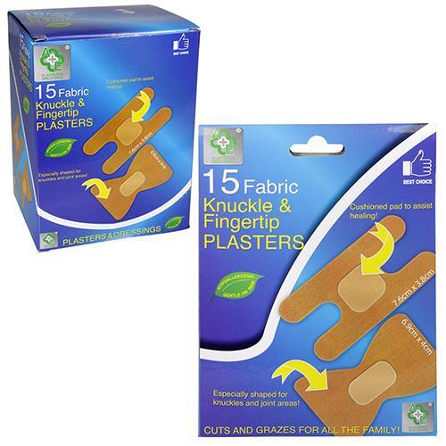 A&E Fabric Knuckle & Fingertip Plasters Patches - 15's - sassydeals.co.uk