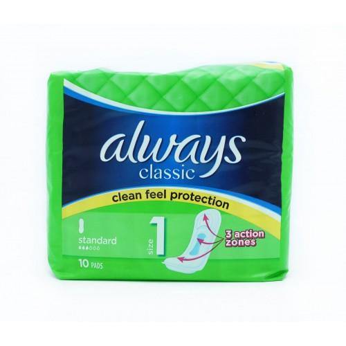 Always Classic Standard Pads - 10s - sassydeals.co.uk