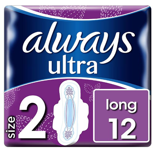 Always Ultra Long Towels Pads with Wings (Dark Purple) - 12's - sassydeals.co.uk