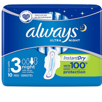 Thumbnail for Always Ultra Night Towel Pads with Wings (Blue) - 10's - sassydeals.co.uk
