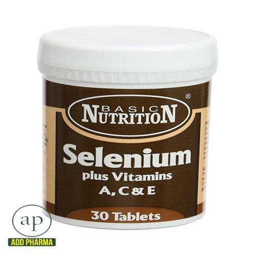 Basic Nutrition Selenium Plus Vitamins A, C, E 200mg - 30's - sassydeals.co.uk