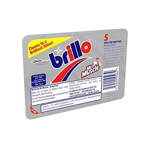 Brillo Multi-Use Soap Pads (for Stubborn Stains) - 5's - sassydeals.co.uk