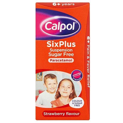 Calpol Six-Plus Suspension Sugar Free Paracetamol Syrup - 80ml - sassydeals.co.uk