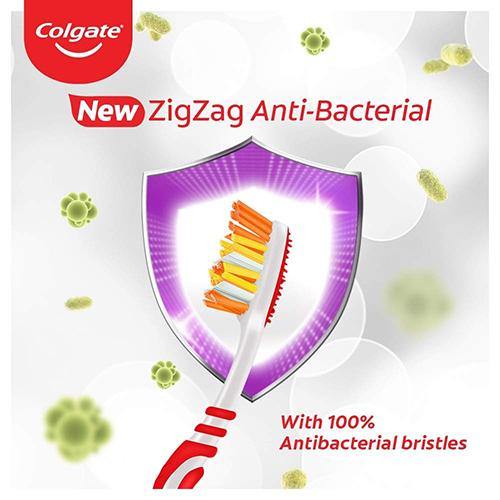Colgate Antibacterial Toothbrush Zig Zag - Medium - sassydeals.co.uk