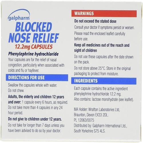 Galpharm Blocked Nose Relief Capsules - 5 Boxes (60 Capsules) - sassydeals.co.uk