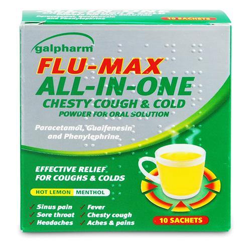 Galpharm Flu Max All In One Powder (Chesty Cough & Cold) - 10's - sassydeals.co.uk