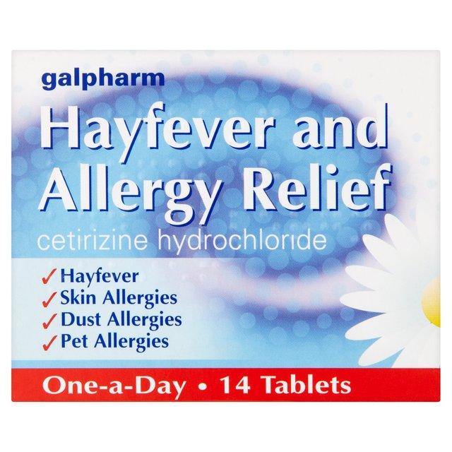 Galpharm Hayfever & Allergy Relief Cetirizine - 14's (BLUE) - sassydeals.co.uk
