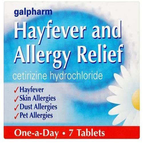 Galpharm Hayfever & Allergy Relief Cetirizine Hydrochloride - 7's (BLUE) - sassydeals.co.uk