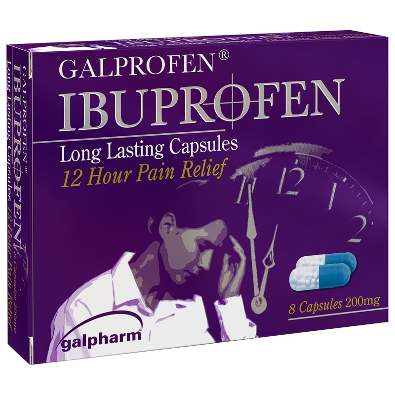 Galpharm Ibuprofen Long Lasting Capsule (12 Hour Pain Relief) - 8's - sassydeals.co.uk