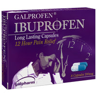 Thumbnail for Galpharm Ibuprofen Long Lasting Capsule (12 Hour Pain Relief) - 8's - sassydeals.co.uk
