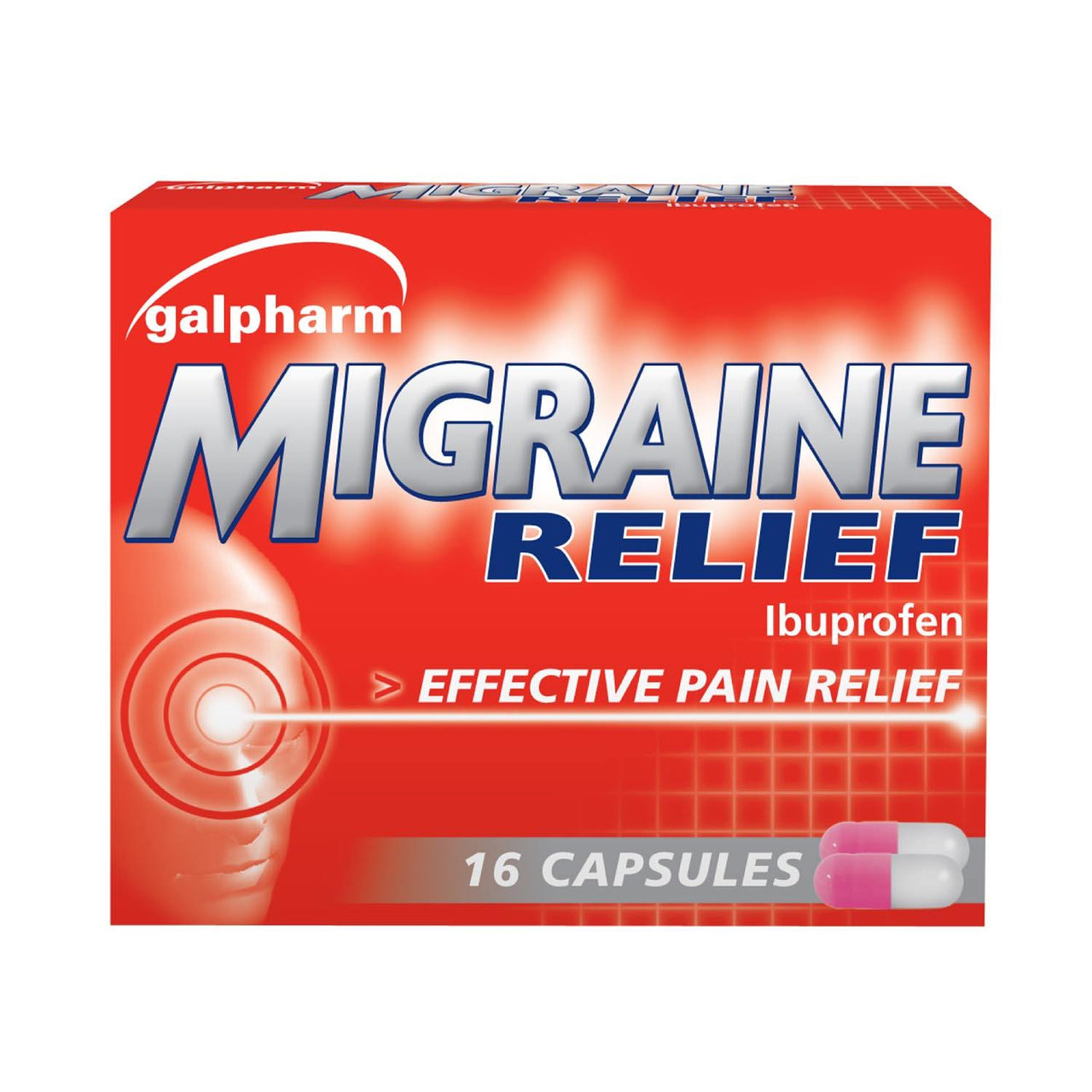 Galpharm Ibuprofen Migraine Relief Capsules - 2 Boxes (32 Capsules) - sassydeals.co.uk