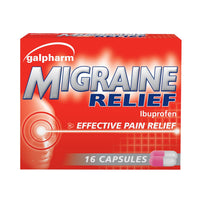 Thumbnail for Galpharm Ibuprofen Migraine Relief Capsules - 2 Boxes (32 Capsules) - sassydeals.co.uk