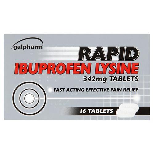 Galpharm Ibuprofen Rapid Lysine Tablets 342mg - 16's - sassydeals.co.uk