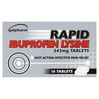 Thumbnail for Galpharm Ibuprofen Rapid Lysine Tablets 342mg - 16's - sassydeals.co.uk