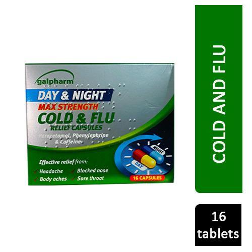 Galpharm Max Cold & Flu Day & Night Capsules - 16's - sassydeals.co.uk