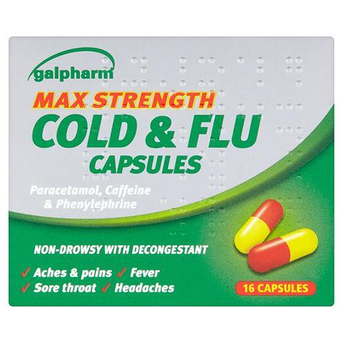 Galpharm Max Strength Cold & Flu Capsules - 16's - sassydeals.co.uk