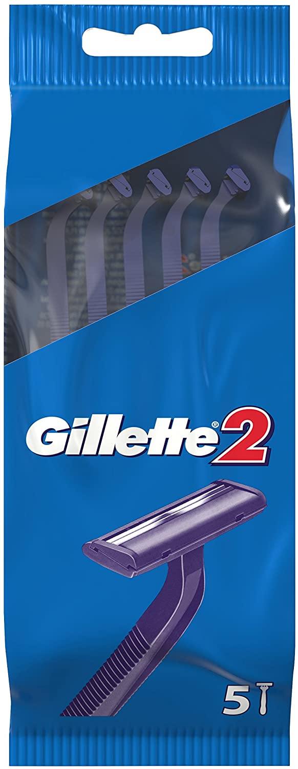 Gillette G2 Twin Blade Disposable Razors - 5's | sassydeals.co.uk