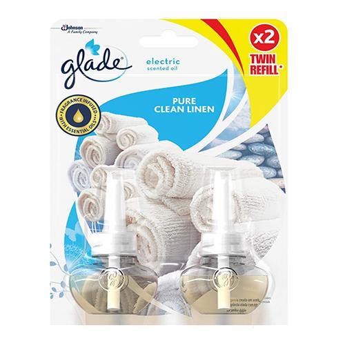 Glade Plugins Refill TWIN Pure Clean Linen (Electric Scented Oil) - 20ml - sassydeals.co.uk