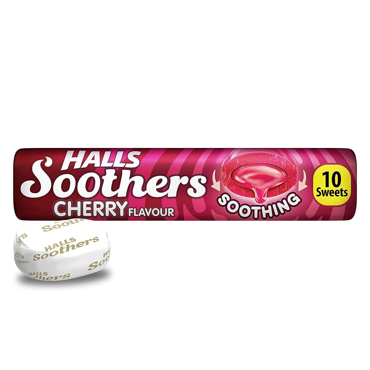 Halls Soothers Cherry Flavour Sweets with Liquid Centers - 45g - sassydeals.co.uk