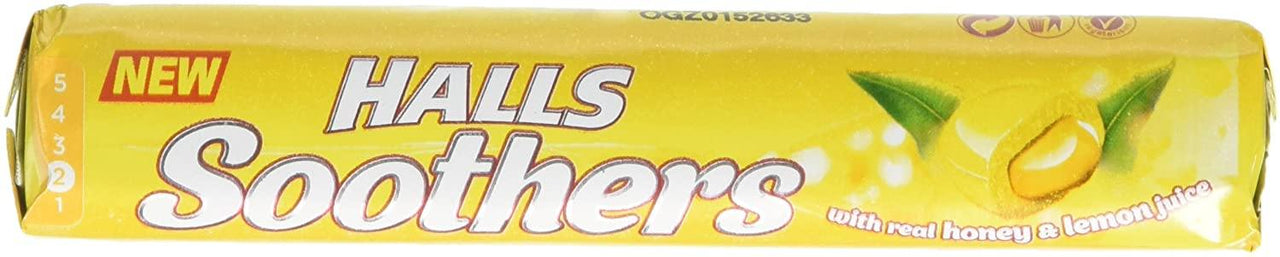 Halls Soothers Honey & Lemon Flavour Sweets with Liquid Centers - 45g - sassydeals.co.uk