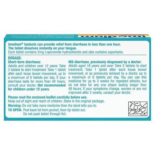 Imodium Tablets (Instants) Loperamide 2mg - 6's - sassydeals.co.uk