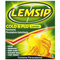 Thumbnail for Lemsip Cold & Flu Lemon Sachets - 5's - sassydeals.co.uk