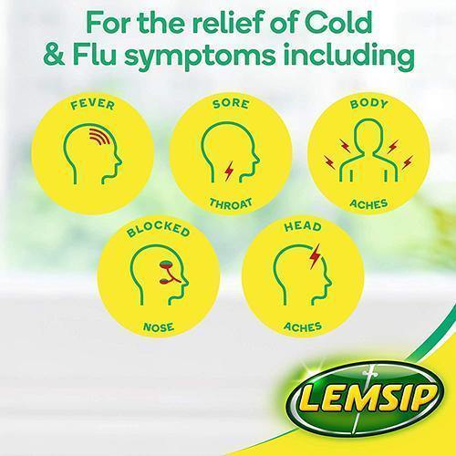 Lemsip Cold & Flu Lemon Sachets - 5's - sassydeals.co.uk