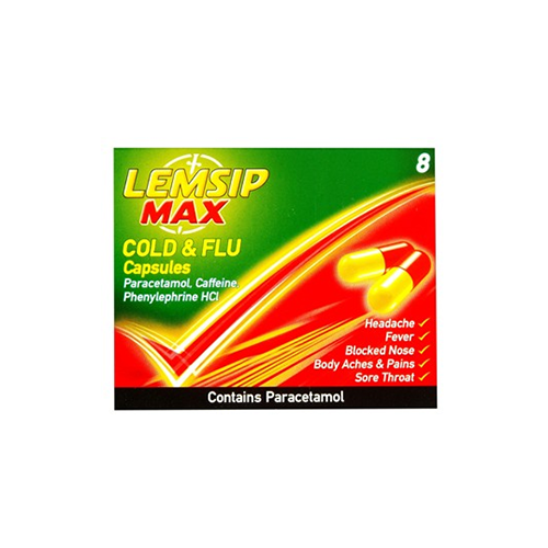 Lemsip Max Cold & Flu Capsules - 8's - sassydeals.co.uk