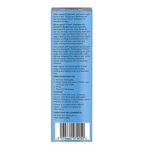 Neutrogena T/Gel Shampoo (for Sensitive Scalps & Dandruff) - 125ml - sassydeals.co.uk