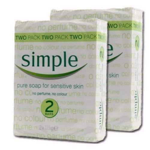 Simple Bar Soap for Sensitive Skin - 2x100g (Twin Pack) - sassydeals.co.uk