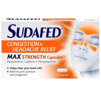 Thumbnail for Sudafed Congestion & Headache Tablets/Capsules - 16's - sassydeals.co.uk